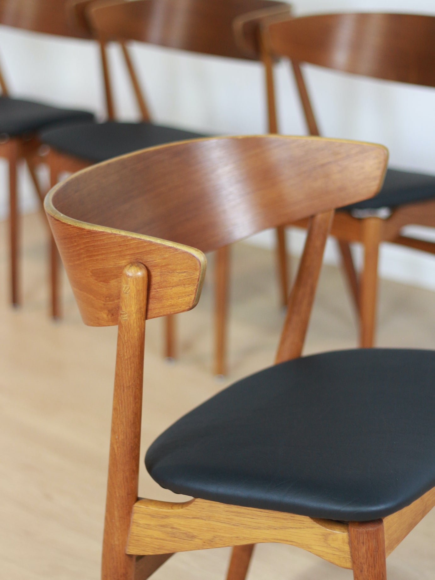 4x Sibast Denmark vintage eetkamerstoelen