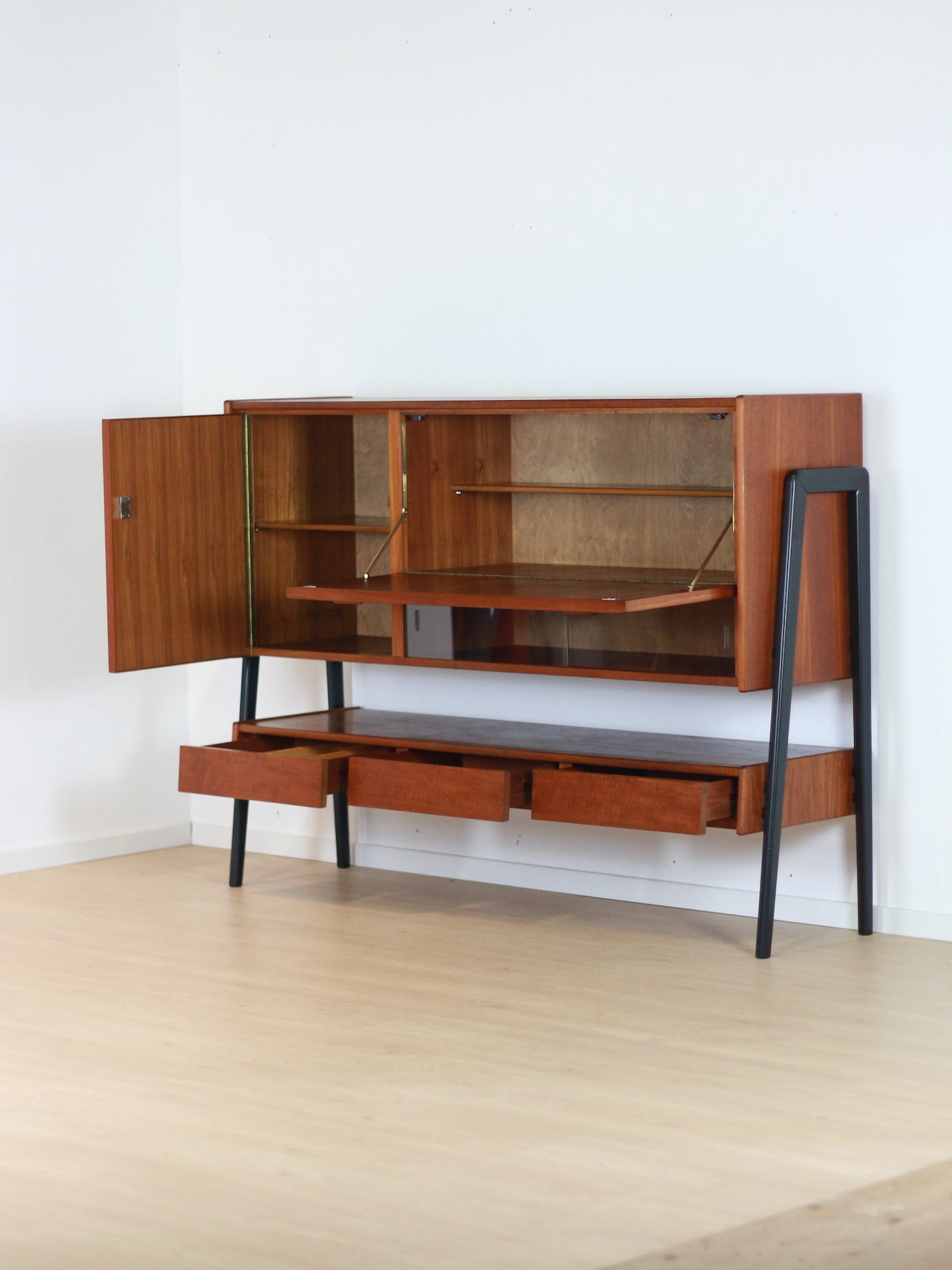 Vintage teak highboard